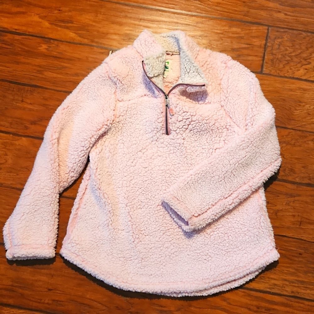 Women's size large pink fleece 1/4 zip jacket by Green Tea